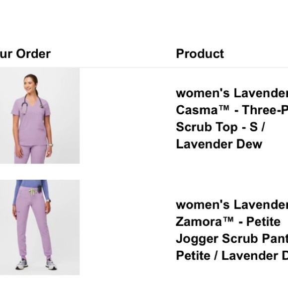 Figs Lavender Scrub Set with Neon Accents - Picture 2 of 9